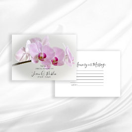 ピンクオーキッドフラワー共有アメモリ葬儀 ノートカード