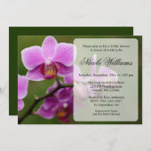 ピンクオーキッドブライダルシャワー 招待状 (正面/裏面)