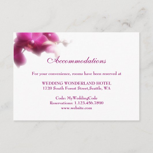 ピンクオーキッド宿泊施設エンクロージャカード エンクロージャーカード (正面)