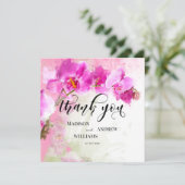 ピンクオーキッド水の色のスプラッシュありがとう サンキューカード (スタンド正面)
