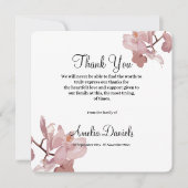 ピンクオーキッド葬儀サンキューカード 招待状 (正面)