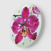 ピンクオーキッド ラージ壁時計 (傾斜)