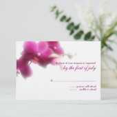 ピンクオーキッ結婚トの応答カード 出欠カード (スタンド正面)