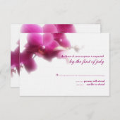 ピンクオーキッ結婚トの応答カード 出欠カード (正面/裏面)