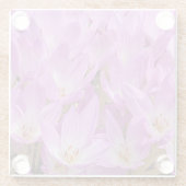 ピンクオータムクロカス開花フローラ ガラスコースター (裏面)