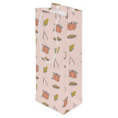 ピンクオータムハーベストフェスティバルかわいらし感謝祭 ワインギフトバッグ (裏面アングル)