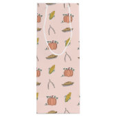 ピンクオータムハーベストフェスティバルかわいらし感謝祭 ワインギフトバッグ (裏面)