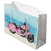 ピンクオートバイオンザビーチ ラージペーパーバッグ (裏面アングル)