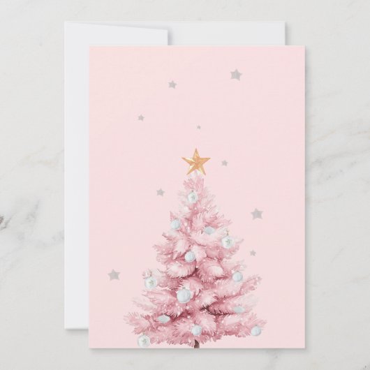 ピンクオーナメントクリスマスパーティー 招待状 (裏面)