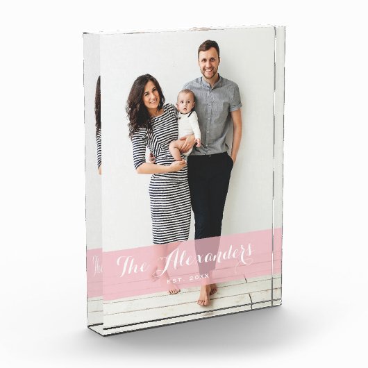 ピンクオーバーレイ | ファミリパーソナライズされたフォトブロック フォトブロック (左)