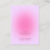 ピンクオーラモダンイヤリングスタイリッシュディスプレイカード 名刺 (裏面)