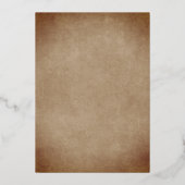 ピンクオーランズウォーターカラーオールド紙結婚ズ金ゴールド 箔招待状 (裏面)