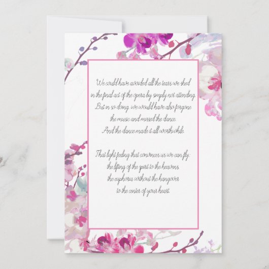 ピンクオーランズ葬儀アナウンス招待状 招待状 (裏面)