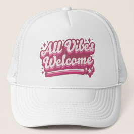 ピンクオールビーブスウェルカムタイポグラフィ キャップ