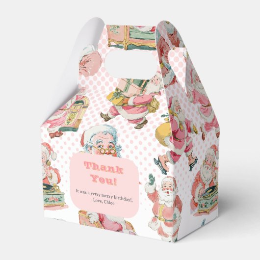 ピンクオーwhatおもしろいレトログルービーサンタクロース誕生日 フェイバーボックス (正面サイド)