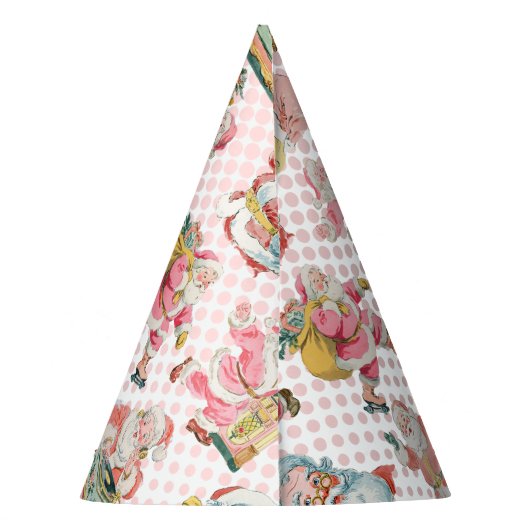 ピンクオーwhatおもしろいレトロサンタクロースをテーマにした誕生日 パーティーハット (裏面)