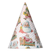 ピンクオーwhatおもしろいレトロサンタクロースをテーマにした誕生日 パーティーハット (正面)