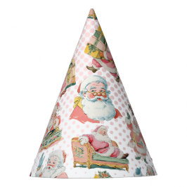 ピンクオーwhatおもしろいレトロサンタクロースをテーマにした誕生日 パーティーハット