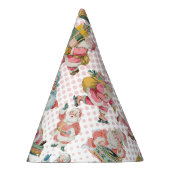 ピンクオーwhatおもしろいレトロサンタクロースをテーマにした誕生日 パーティーハット (右)