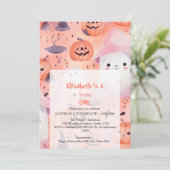 ピンクオ不気味ンハロウィーン誕生日 招待状 (スタンド正面)