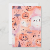 ピンクオ不気味ンハロウィーン誕生日 招待状 (裏面)
