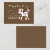 ピンクカウガール赤ちゃんシャワーブックリクエストカード エンクロージャーカード (正面/裏面)