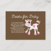 ピンクカウガール赤ちゃんシャワーブックリクエストカード エンクロージャーカード (正面)