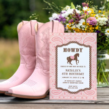 ピンクカウガール | 馬のシルエット | 誕生日  