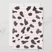 ピンクカウスキン女性のカーボーイウェスタン1歳の誕生日 招待状 (裏面)