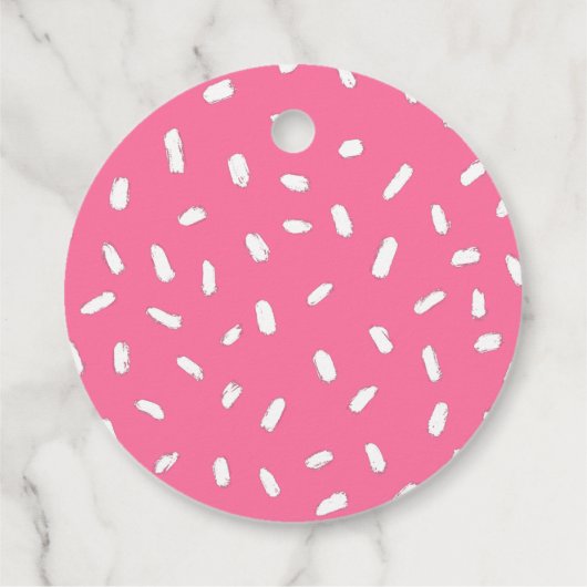 ピンクカウズテーマ誕生日パーティー フェイバータグ (裏面)