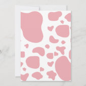 ピンクカウズプリント1stバースデーホリーカウズ 招待状 (裏面)