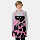 ピンクカウチョウオールオーバープリントエプロン エプロン (着用した状態)