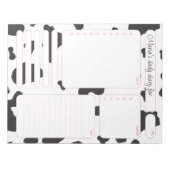 ピンクカウデイリープランナーノートとTo Doリスト ノートパッド (正面)