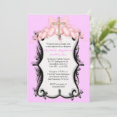 ピンクカウトコミュニオン/バプティスマ招待状 招待状 (スタンド正面)