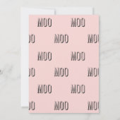 ピンクカウベビーシャワー招待状 |水色の牛 招待状 (裏面)