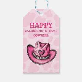 ピンクカウープリントウェスタン女性のカーボーイハットギフトラベル ギフトタグ