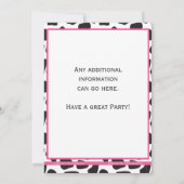 ピンクカウープリント女性のカーボーイ誕生日招待状 招待状 (裏面)