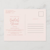 ピンクカガーリークテルスタイリッシュブライダルシャワー インビテーションポストカード (裏面)