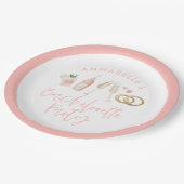 ピンクカクテガーリールスクリプトバチェロレッテ ペーパープレート (アングル)