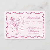 ピンクカクテルと女性のカーボーイランジェリーサイズ挿入 エンクロージャーカード (正面)