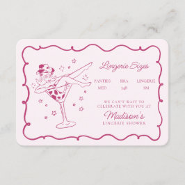 ピンクカクテルと女性のカーボーイランジェリーサイズ挿入 エンクロージャーカード