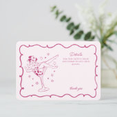 ピンクカクテルと女性のカーボーイロデオ詳細インサート エンクロージャーカード (スタンド正面)