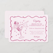 ピンクカクテルと女性のカーボーイRodeoレジストリの挿入 エンクロージャーカード (正面/裏面)