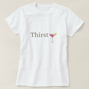 ピンクカクテルコスモポリタンのミニマルおもしろい Tシャツ