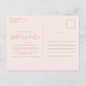 ピンクカクテルスタイリッシュ誕生日パーティー インビテーションポストカード (裏面)