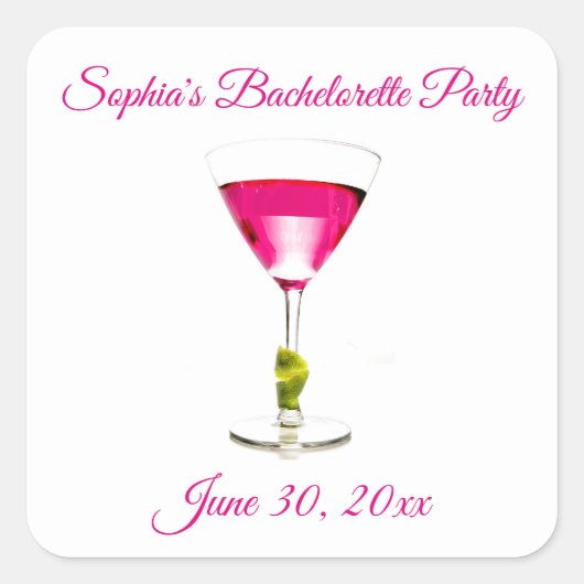 ピンクカクテルバチェロレッテ スクエアシール (正面)