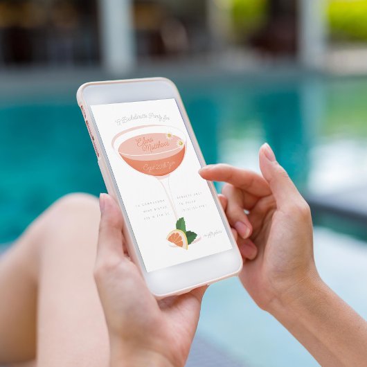 ピンクカクテルバチェロレッテ 招待状