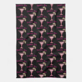 ピンクカクテルパーソナライズされたバータオル キッチンタオル (縦)