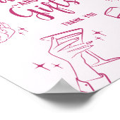 ピンクカクテルパーティーカードとギフトサイン ポスター (角)