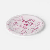 ピンクカクテルパーティーバチェロレッテ封筒お気に入り ペーパープレート (アングル)